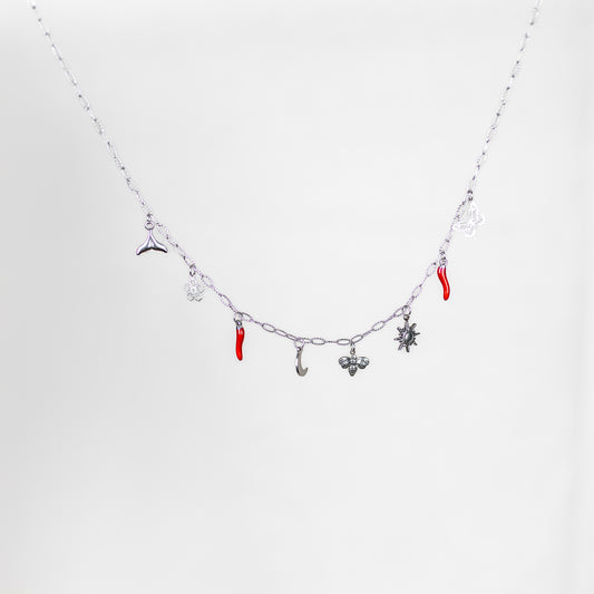 Collier personnalisable 8 charmes argent