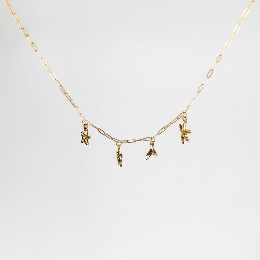 Collier personnalisable 4 charmes or